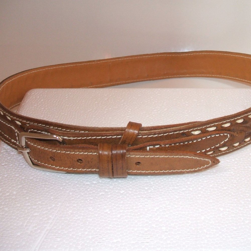 MEN’S PERSONALIZED (WALTER) EMBOSSED LEATHER BELT MEXICO SIZE 34
